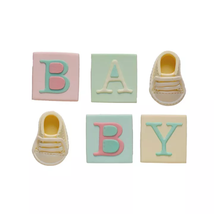 Baby shower sugar decorations