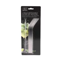 4 canudos de aço inoxidável com escova de limpeza