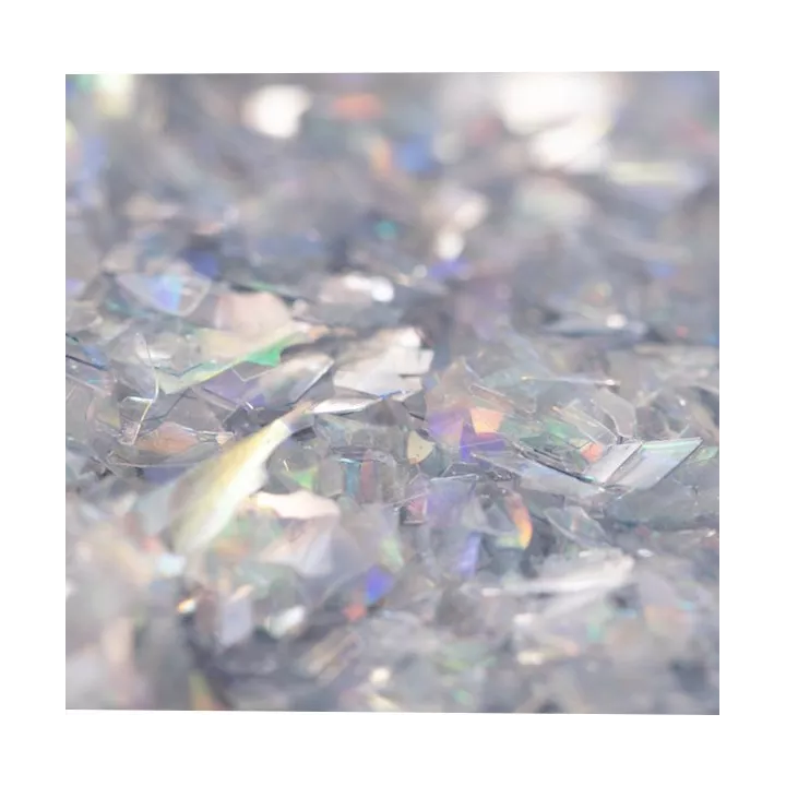 Magischer Glitzer, silberfarbene, irisierende Glitzerflocken