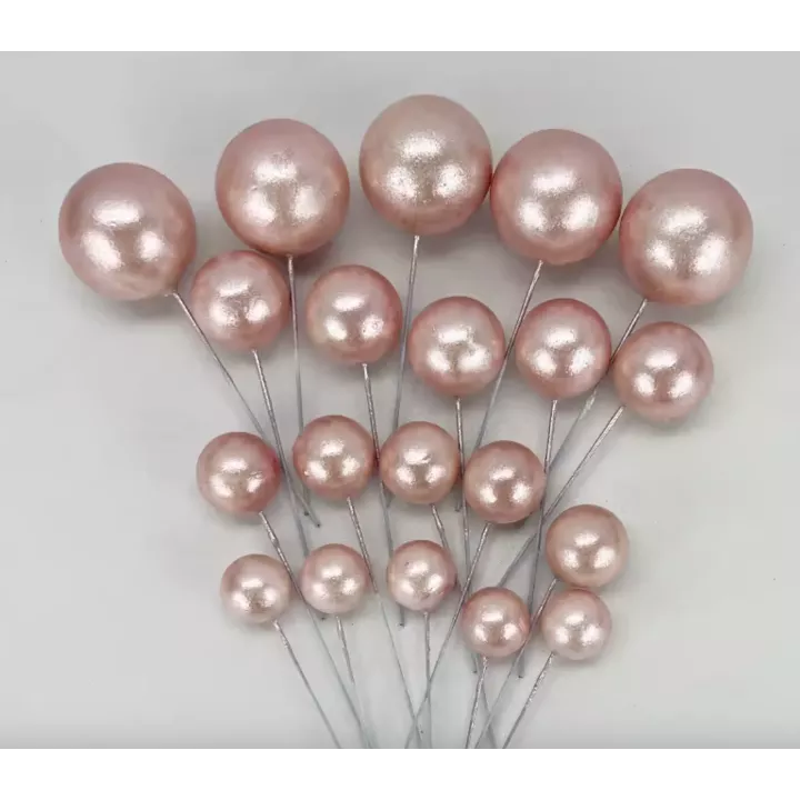20 pearly pink decorative balls
