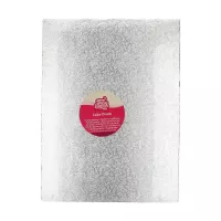 Dicker, silberner, rechteckiger Kuchenboden 40 x 30 Funcakes