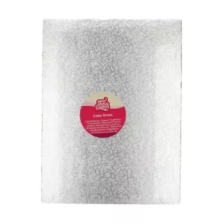 Fond rectangle épais argent 40 x 30 Funcakes