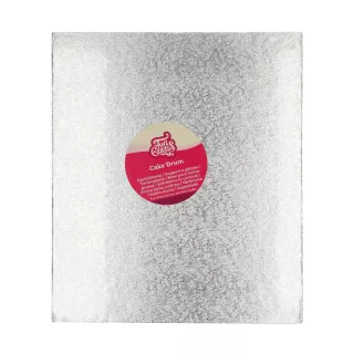 Fond rectangle épais argent 35 x 30 Funcakes