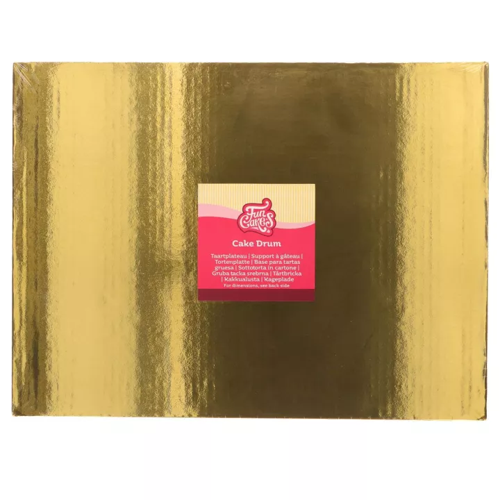 Fond rectangle épais doré 40 x 30 Funcakes