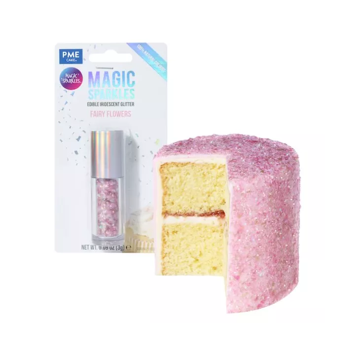 Scintillii magici, fiocchi di glitter, fiori di fata