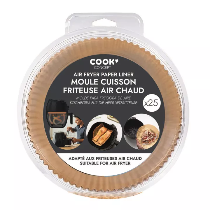 25 Moules papier 20cm compatibles Airfryer