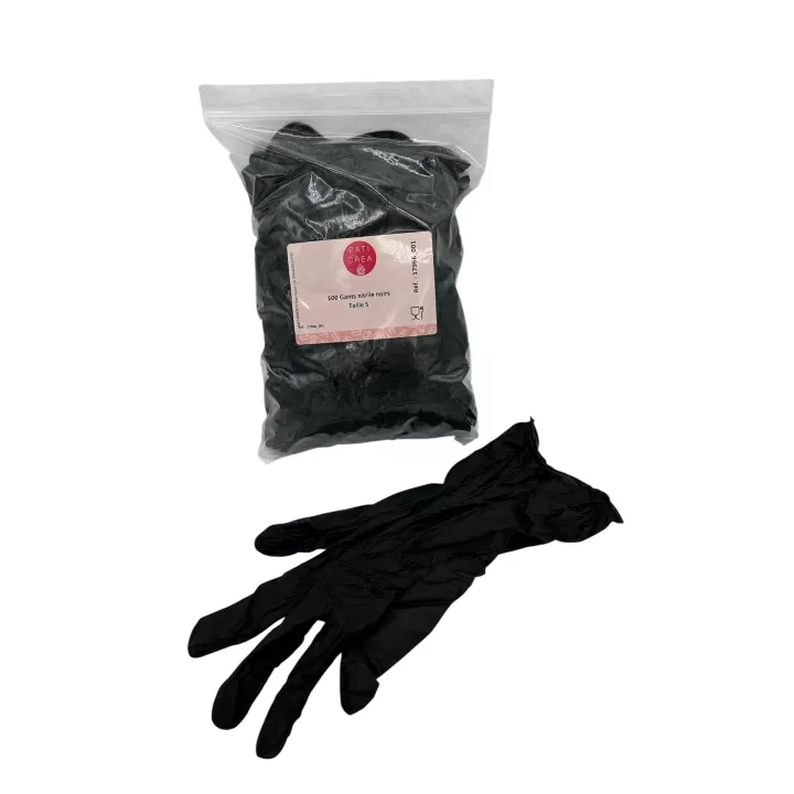 100 Gants nitrile noirs (plusieurs tailles)