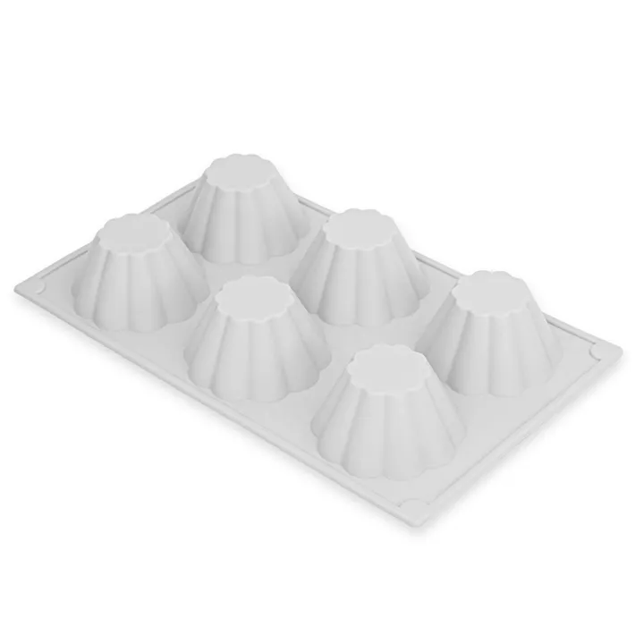 Molde de silicona para 6 bollos brioche