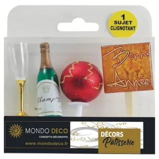 Déco de gâteaux Bonne année clignotante