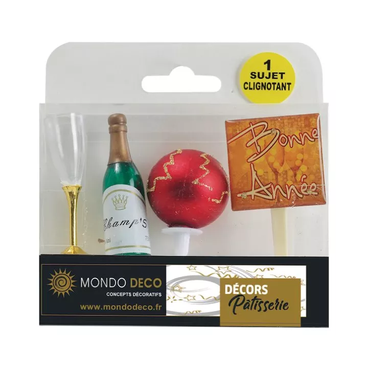 Déco de gâteaux Bonne année clignotante