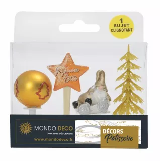 Déco de gâteaux Noël clignotante