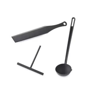 Ensemble à crêpes louchette, spatule, râteau à crêpes