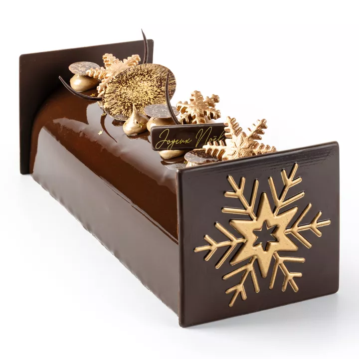 2 Embouts de bûche Étoile chocolat noir - PATICREA