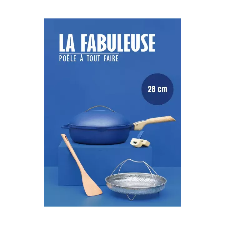 La fabuleuse poêle à tout faire 8 en 1 SAPHIR / BLEU 28 cm