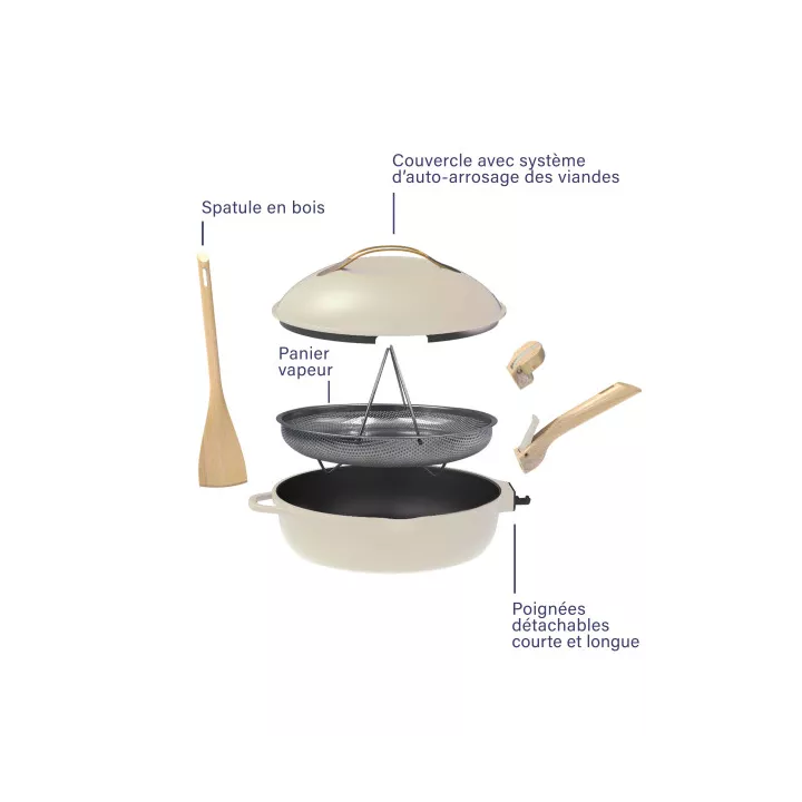 La fabuleuse poêle à tout faire 8 en 1 MERINGUE / CREME 28 cm