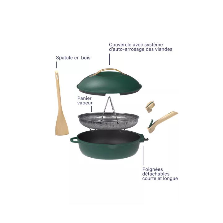 La fabuleuse poêle à tout faire 8 en 1 CANOPEE / VERT 24 cm