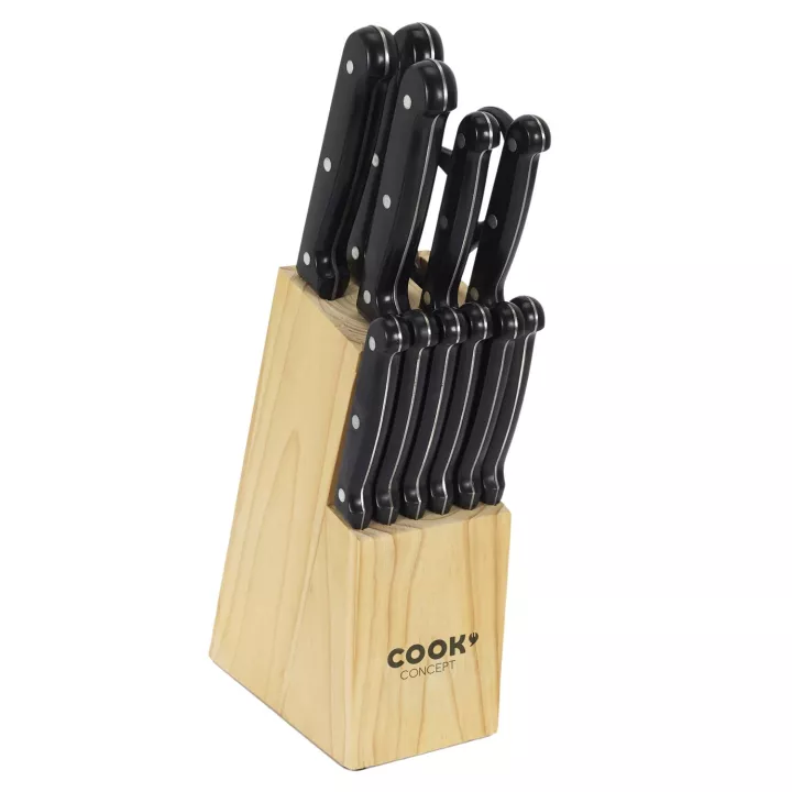 Bloc 11 couteaux et ciseaux de cuisine
