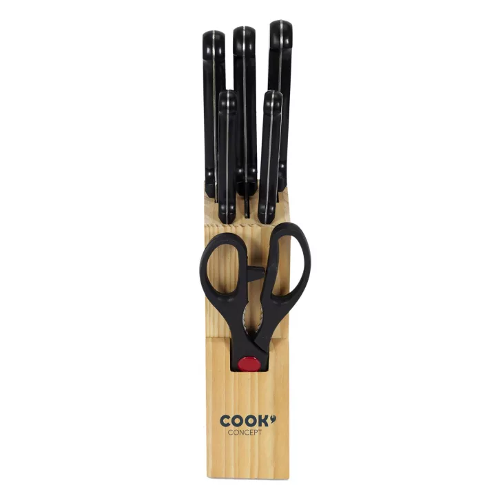 Bloc 5 couteaux et ciseaux de cuisine