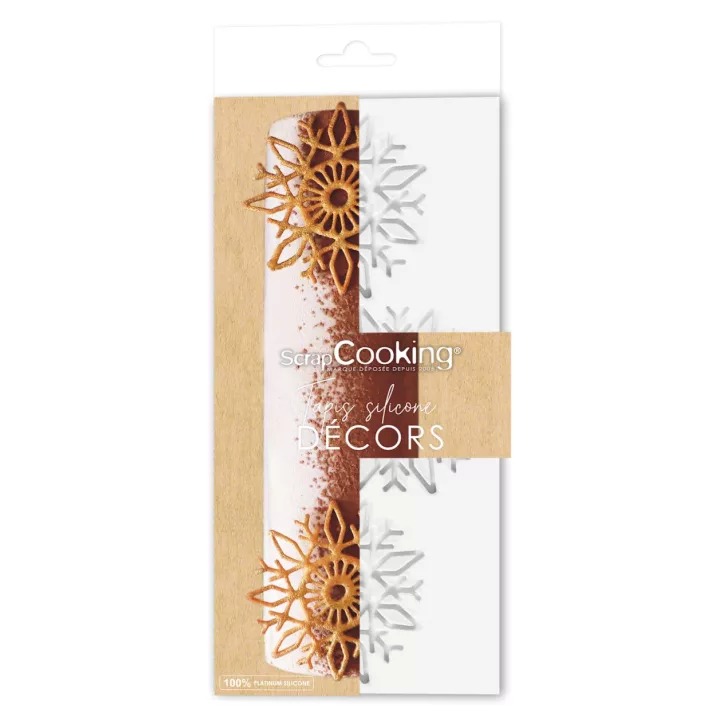 Tapete de silicone ScrapCooking em formato de floco de neve para decorações de Natal