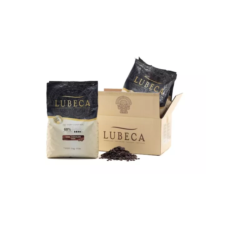 Chocolate amargo Lubeca 55% Costa do Marfim 500g Paticréa