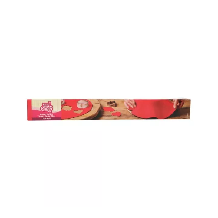 Disque de pâte à sucre étalée Rouge Funcakes