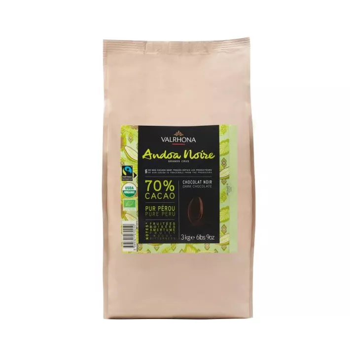 Andoa 70% - Органические темные шоколадные бобы Valrhona 3 кг @