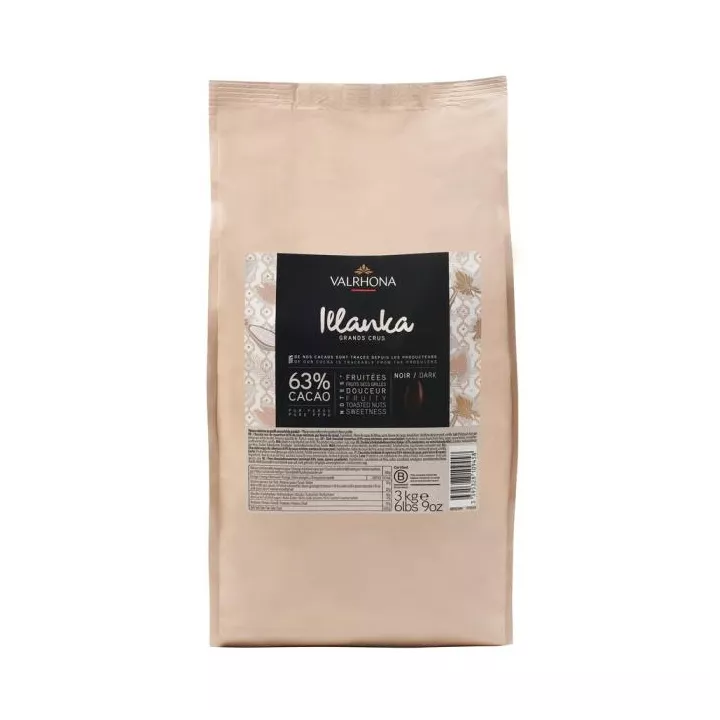 Illanka 63%- Fèves chocolat noir Valrhona 3kg @