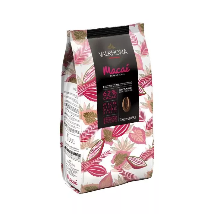 Macaé 62%- Fèves chocolat noir Valrhona 3kg @