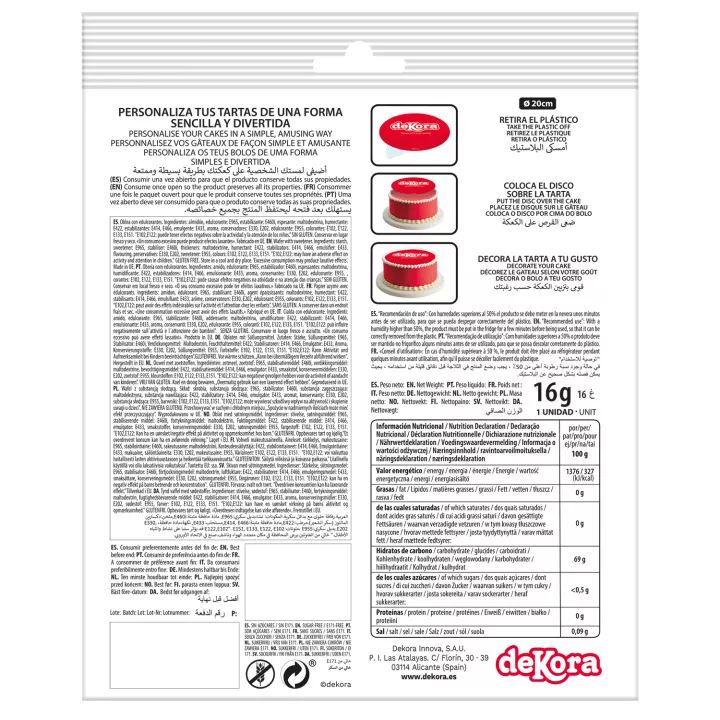 Feuille azyme Ballon de Foot en sucre 15,5 cm