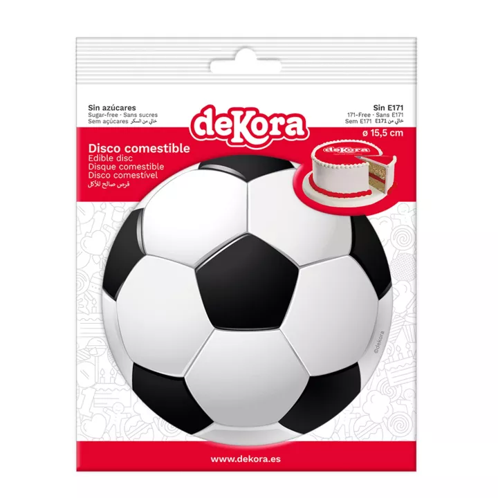 Feuille azyme Ballon de Foot en sucre 15,5 cm