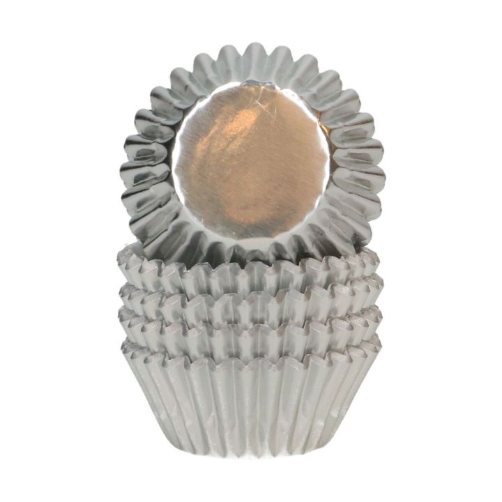 160 mini caissettes métalliques argent Wilton