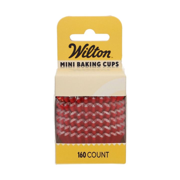 160 mini caissettes metalliques rouge Wilton