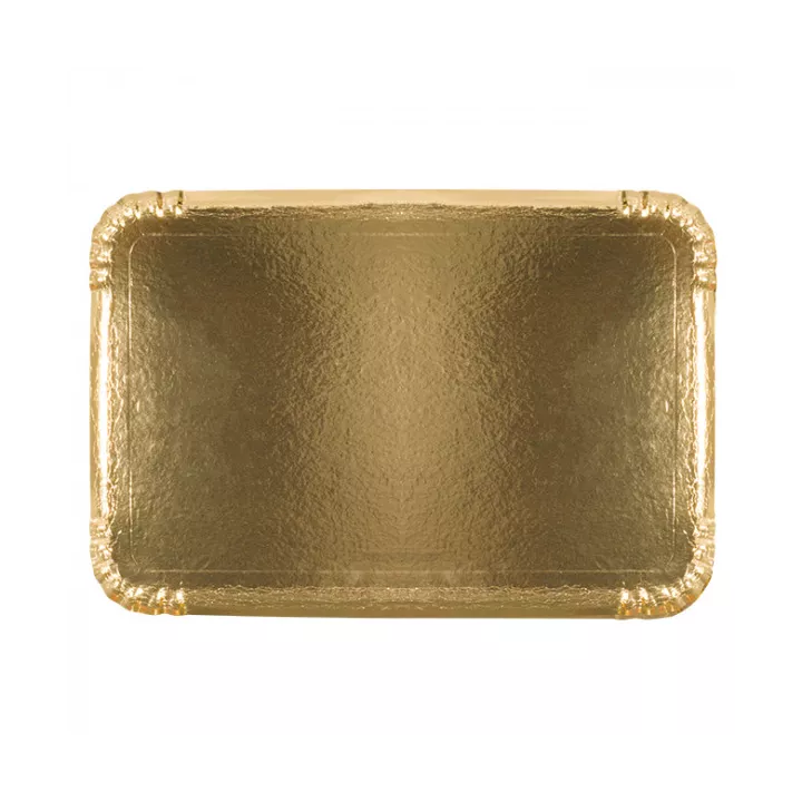 5 vassoi da catering placcati in oro 28x42