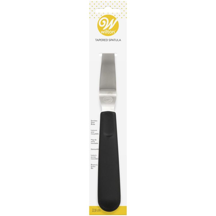 Angled spatula with a 10 cm conical oblong blade