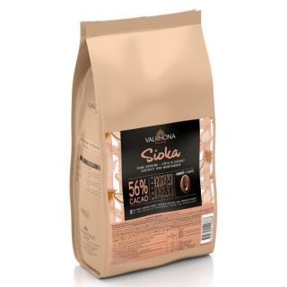 Sioka 56% - Молочный шоколад Valrhona в зернах 3кг