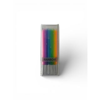 10 longues bougies arc-en-ciel