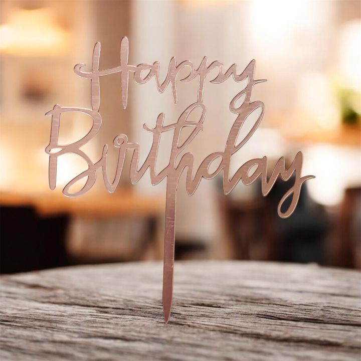 Topper Happy Birthday rose
