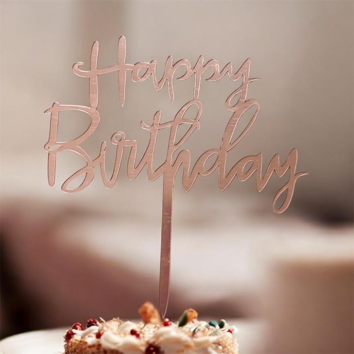 Topper Happy Birthday rose