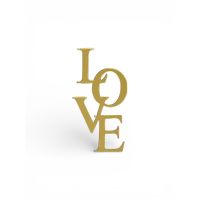 Placa frontal do bolo, dourada, com amor.