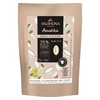 Amatika Blanche 35% Vegane Weiße Schokolade Valrhona -Bohnen 250g