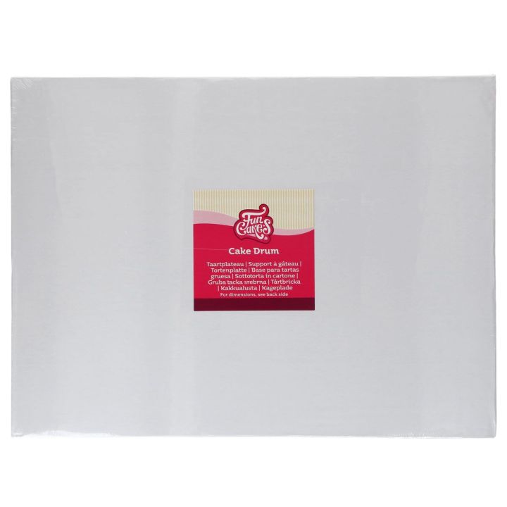 Fond rectangle épais blanc 40 x 30 Funcakes