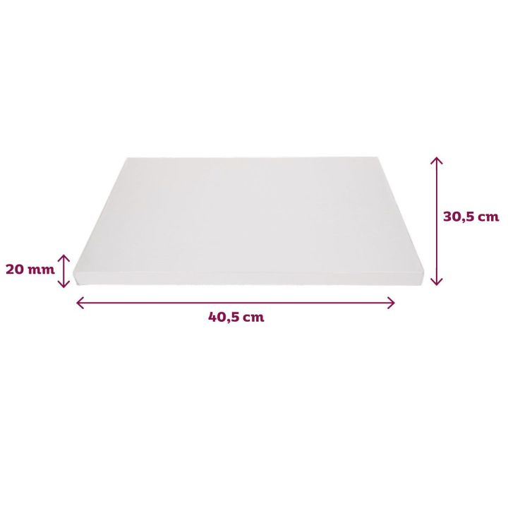 Fond rectangle épais blanc 40 x 30 Funcakes