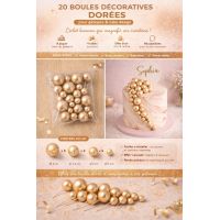 20 bolas decorativas douradas
