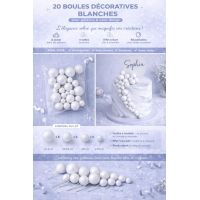 20 bolas decorativas brancas
