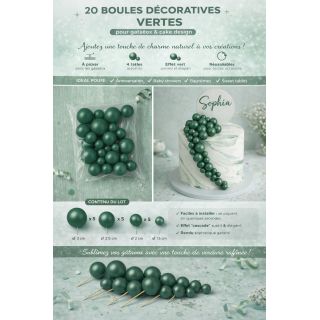 20 boules décoratives Vertes