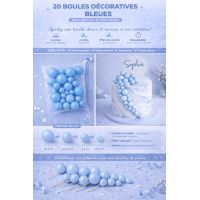 20 bolas decorativas azuis