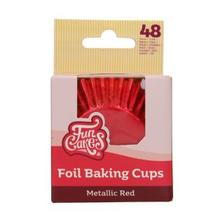 48 rote Cupcake-Förmchen aus Metall