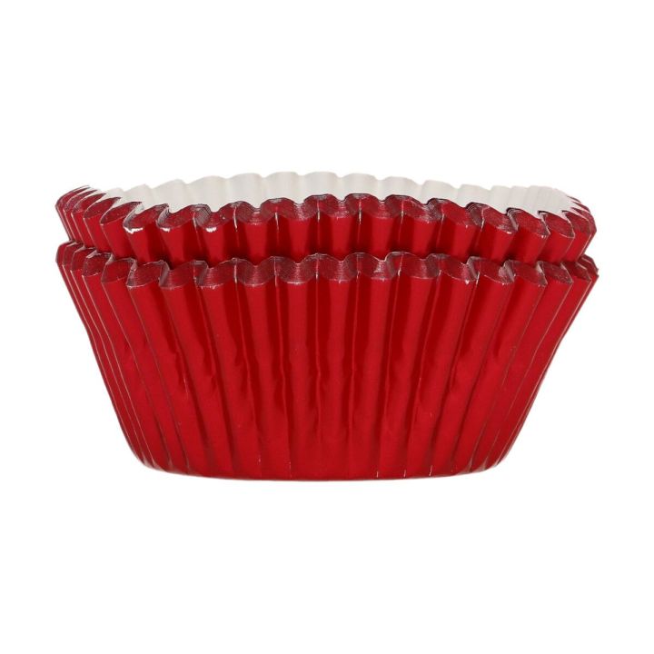 48 Caissettes à Cupcakes metal rouge