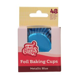48 pirottini per cupcake in metallo blu