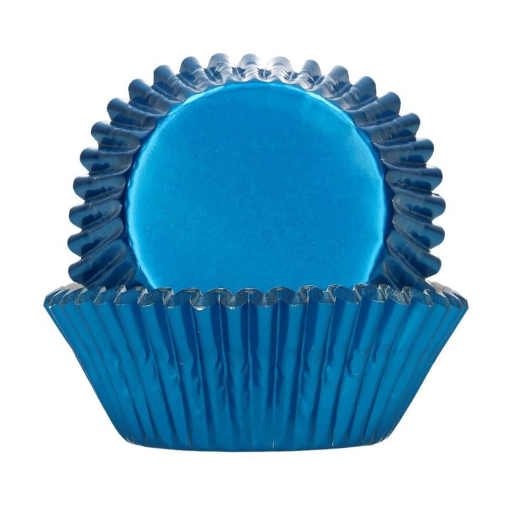 48 Caissettes à Cupcakes metal bleu